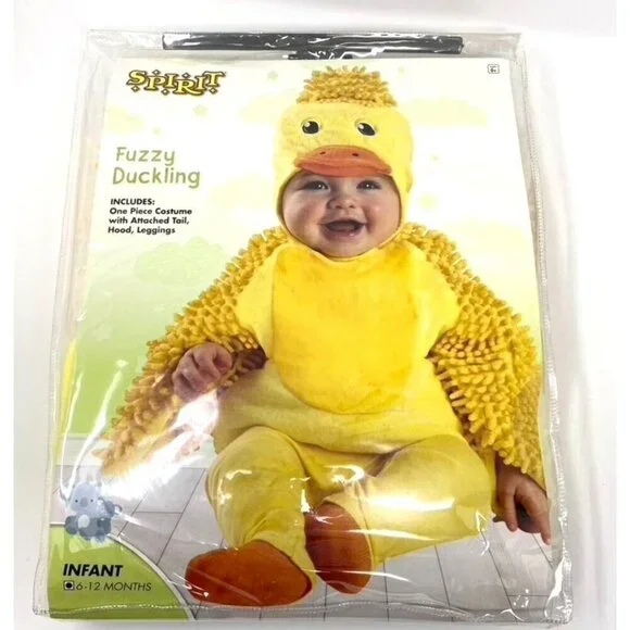 Spirit Halloween Baby Fuzzy Duckling Belly Costume Size 6-12 Months - Picture 3 of 8